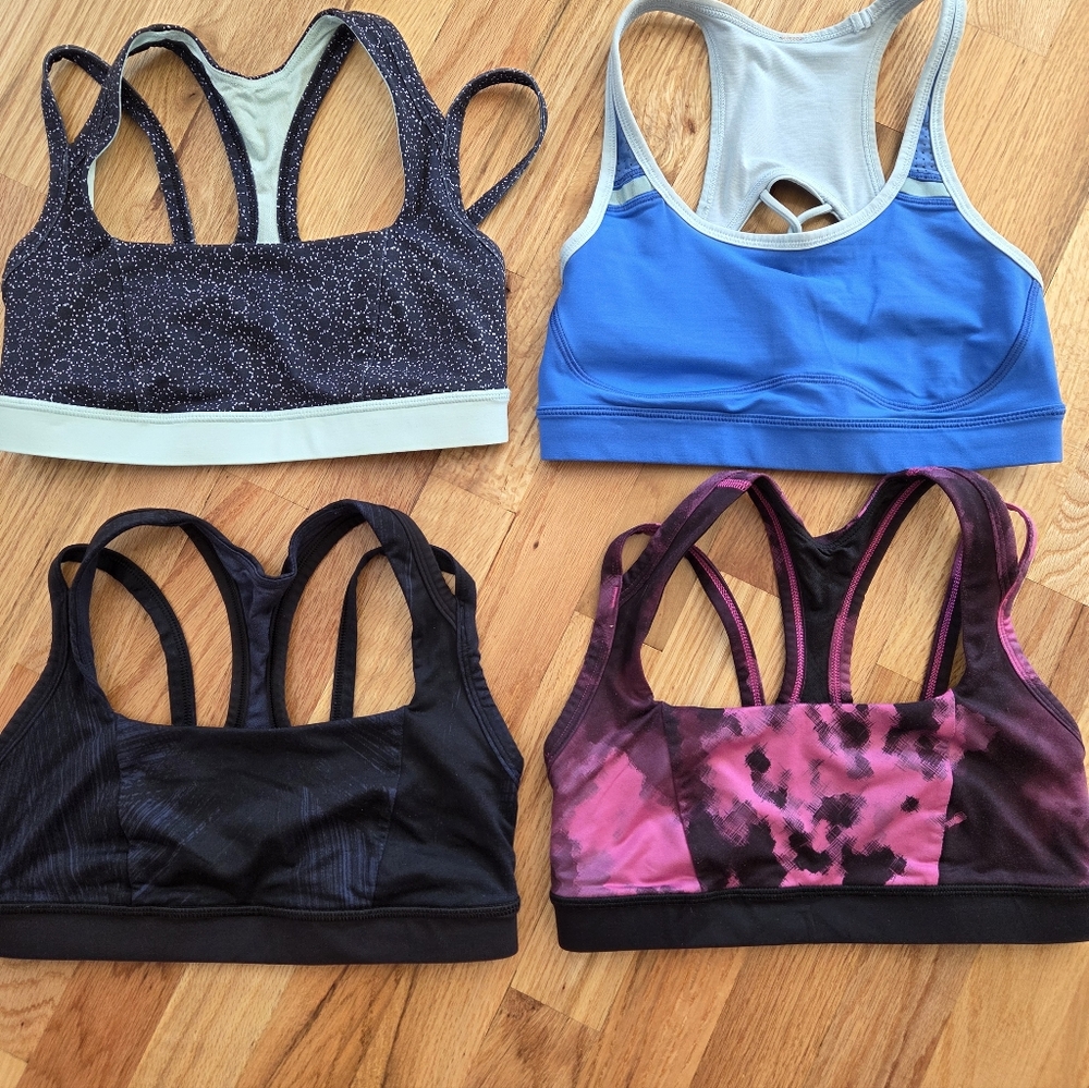 Women's Sports Bra Set - Black, Blue, Pink, and Gray